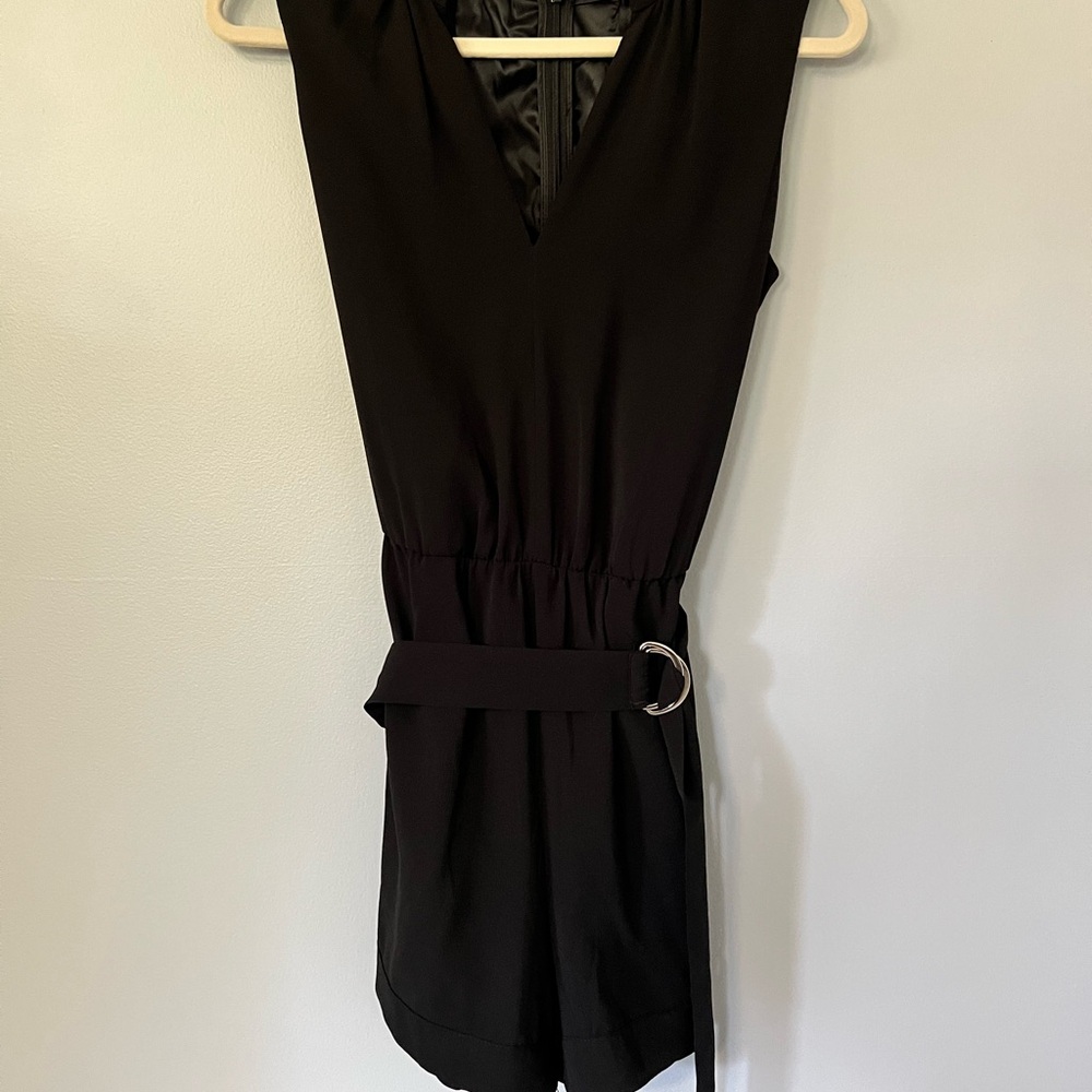 H&M Black Sleeveless Belted Romper